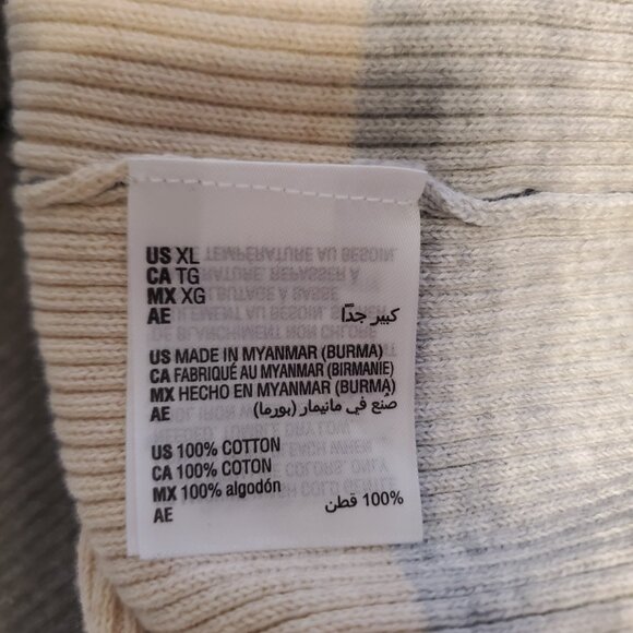 KAREN SCOTT Womens Gray Color Block Stripe Turtleneck XL - Picture 9 of 10